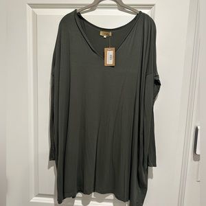 Army green piko dress